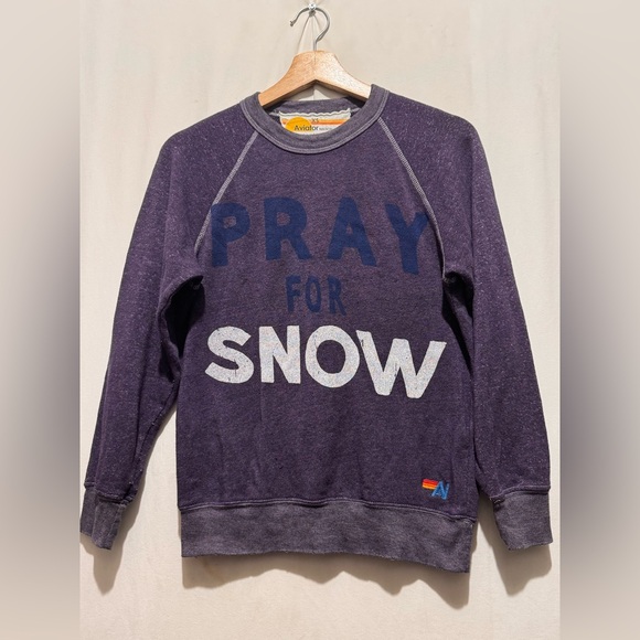 Aviator Nation Sweaters - Aviador Nation women  Purple Sweater - Pray for Snow